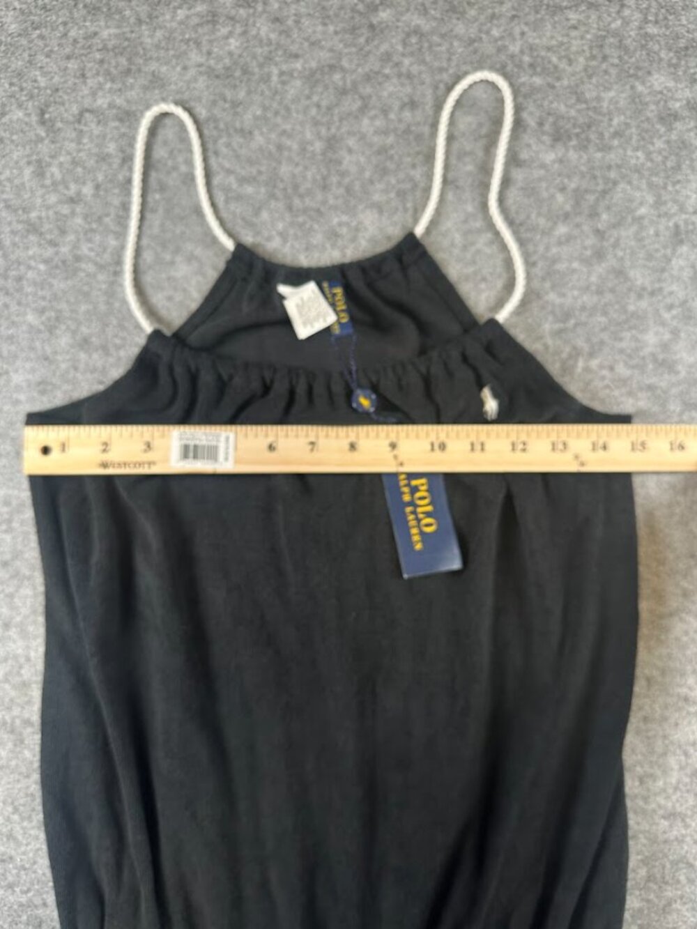 NWT Polo Ralph Lauren Sz Small Black Terry Drawstring Cover Up Dress Women - Picture 6 of 10